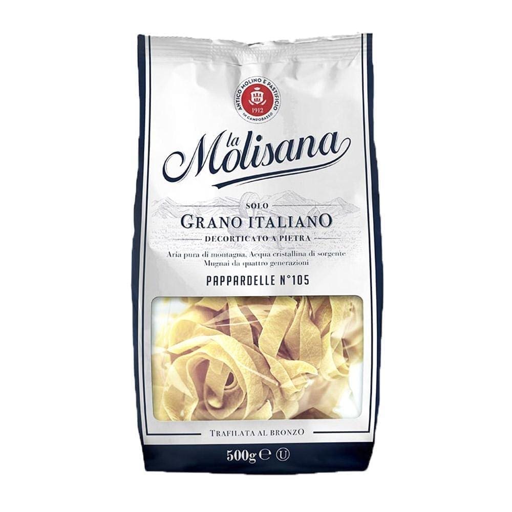 La Molisana Pappardelle No. 105, Italian wheat, 500g pasta package.