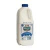 Plastic bottle with blue cap, 2L full cream milk from Maleny Dairies, cow on label.