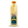 1-liter Maleny Dairies gluten-free custard bottle, yellow with orange cap and label.
