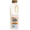White plastic bottle with brown cap, labeled Maleny Dairies Farmer's Choice milk, 1 liter.