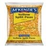 Package of McKenzie's 500g yellow split peas for soups and curries.
