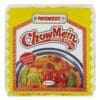 Pandaroo Chow Mein Noodles package, yellow with red border, 227g, quick recipe on back.