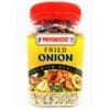 Pandaroo fried onion jar with red lid and yellow label, premium quality, 100 grams.