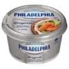 Philadelphia cream cheese container with salmon bagel image, 250 grams.