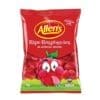 Red Allen's Ripe Raspberries package, 190g, cartoon raspberry, no artificial colors.