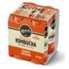 Pack of four 250 ml Remedy Organic Kombucha cans, Mango Passion flavor, no added sugar.