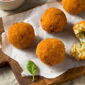 OPERA ARANCINI WITH PORCINI MUSHROOM AND MOZZARELLA