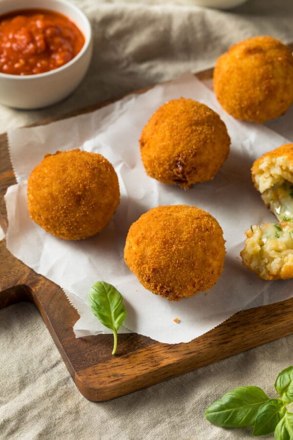 OPERA ARANCINI WITH PORCINI MUSHROOM AND MOZZARELLA