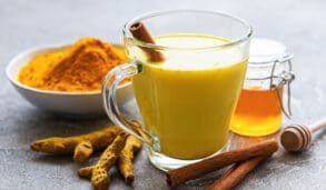 Yellow,Turmeric,Latte,Drink.,Golden,Milk,With,Cinnamon,,Turmeric,,Ginger