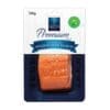 150g pack of Tasmanian wood-roasted salmon in vacuum-sealed packaging with Australian seal.