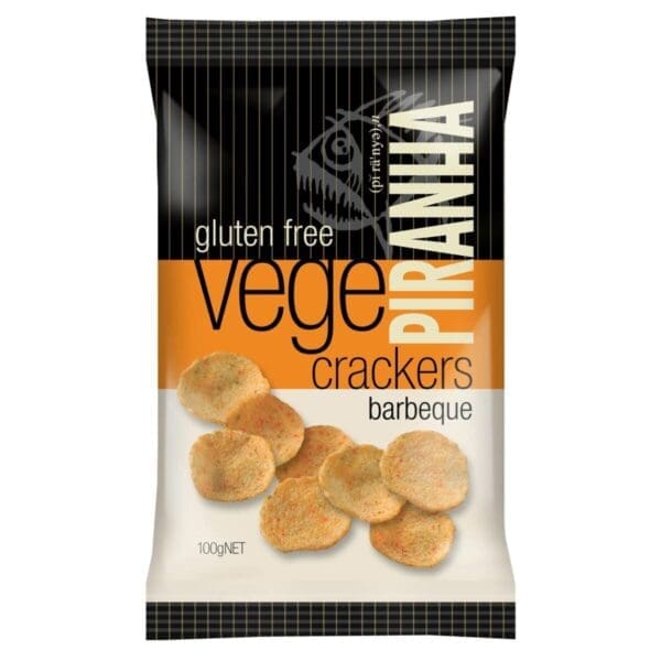 PIRANHA VEGE CRACKERS BBQ GLUTEN FREE