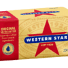 Western Star Original Salted Butter package with red star, blue banner, 250g, established 1926.