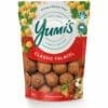 Yumi’s Classic Falafel package, 225g, gluten and preservative free, 5-star health rating.